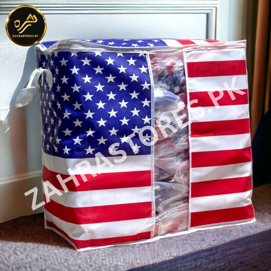 110GSM Cloth Storage Bag 1 Pc (USA Flag)