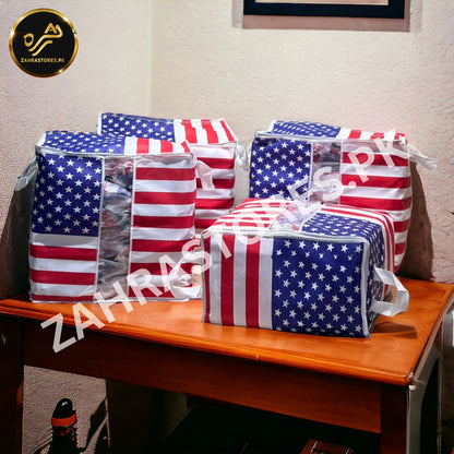 110GSM Cloth Storage Bag 1 Pc (USA Flag)