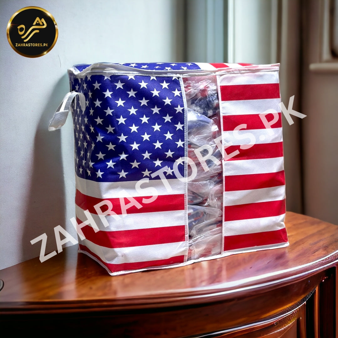 110GSM Cloth Storage Bag 1 Pc (USA Flag)