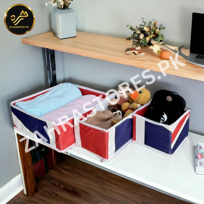 3 Pc Printed Storage Organizer-(Uk Flag)