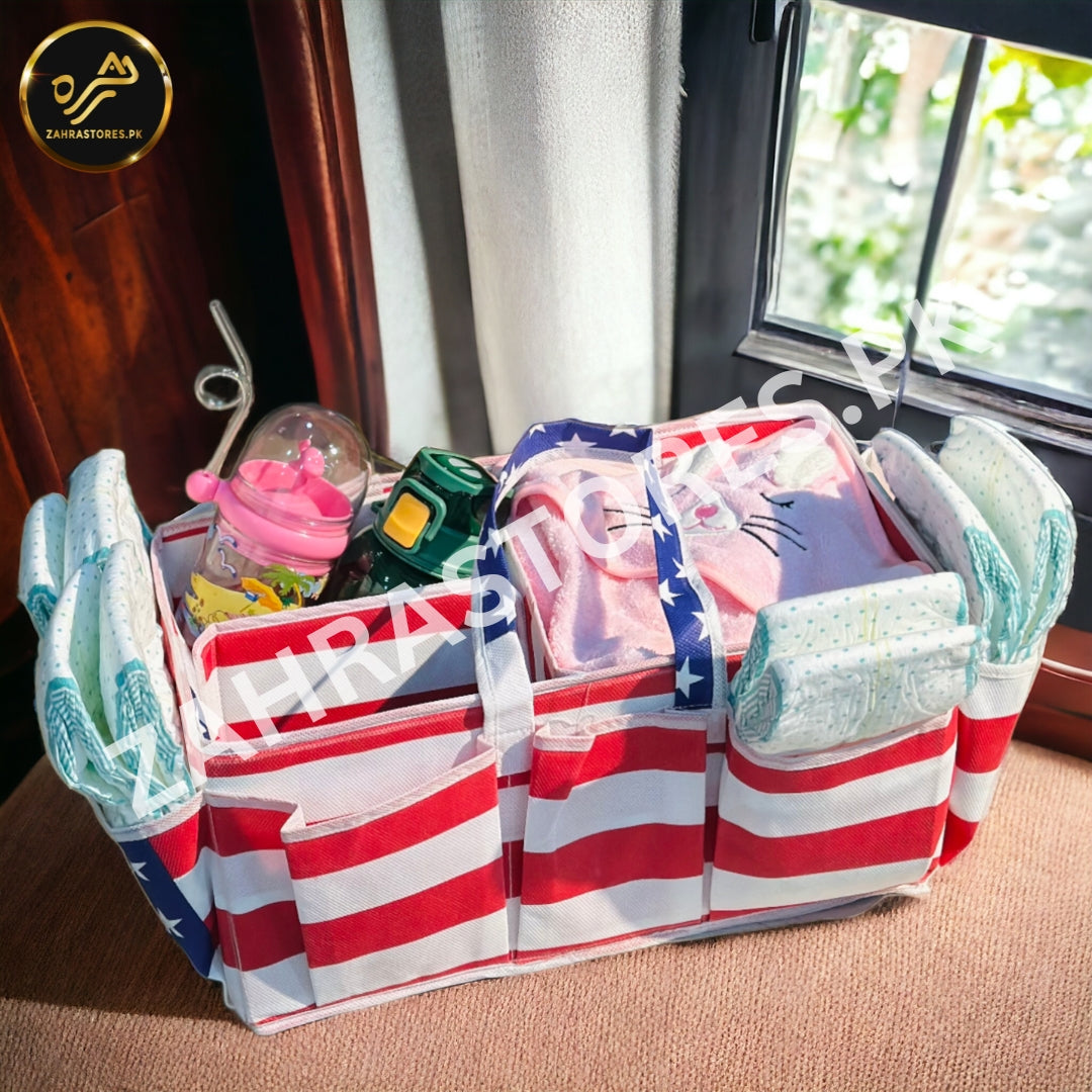 Baby Diaper Caddy Organizer (USA Flag)