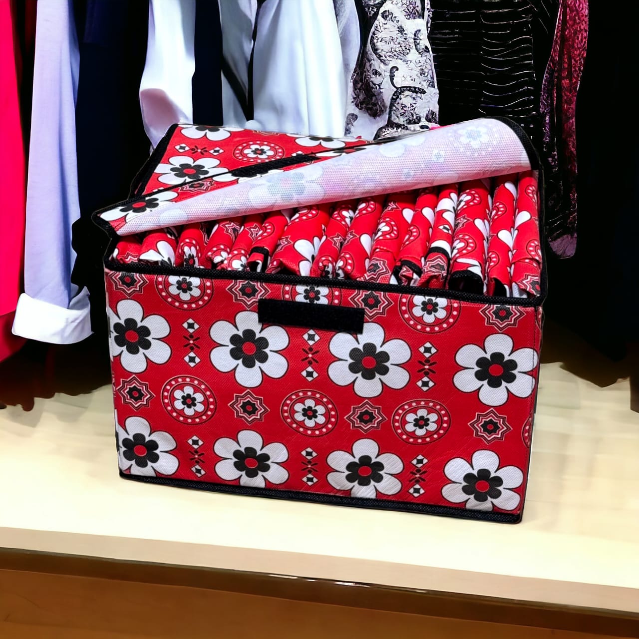 Collapsible Storage Box with Lid(Ajrak)